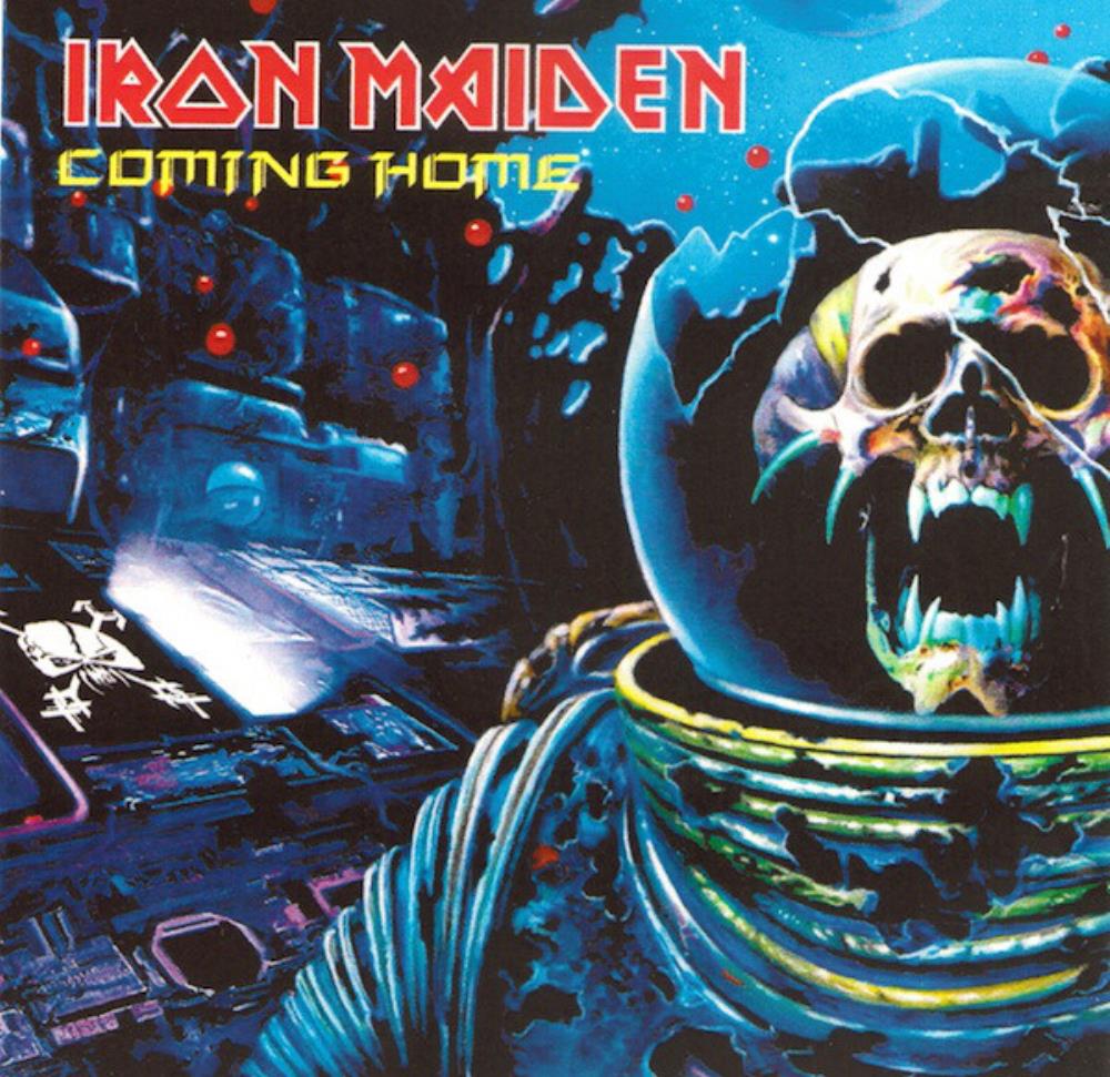 Portada del single Coming Home (2011) de Iron Maiden con Eddie representado como un astronauta en el espacio.