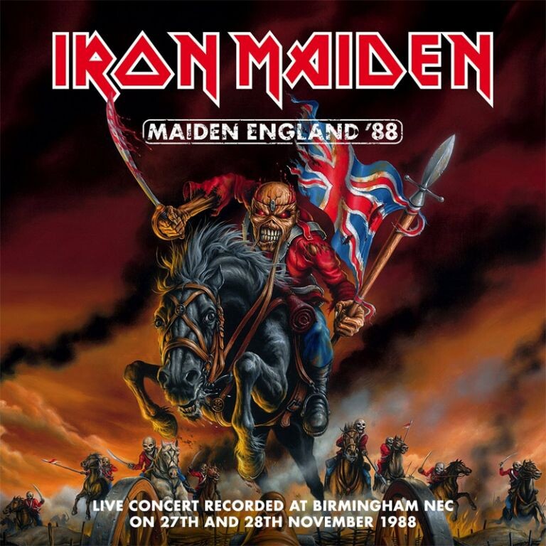 ddie como jinete militar en la portada de Maiden England '88 de Iron Maiden.